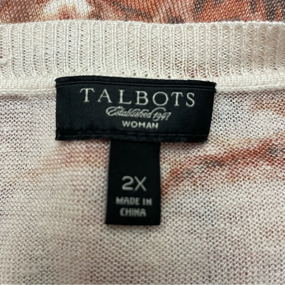 Talbots Lightweight Floral Cardigan Sweater.  Size 2X - Picture 4 of 5